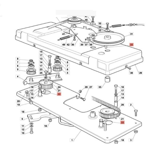 Chiavetta a incastro puleggia lame trattorino Castelgarden