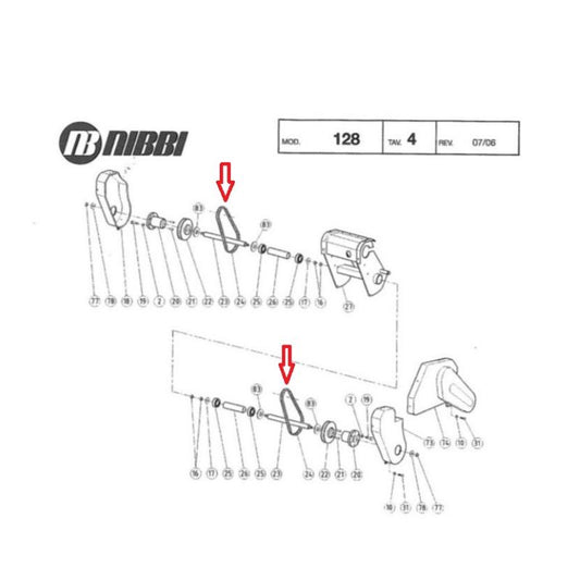 Cinghia di trasmissione trincia Nibbi 128