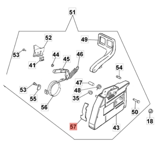 Deflettore copricatena motosega