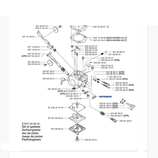 Distanziale carburatore motosega
