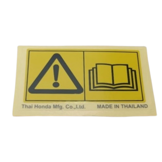 Etichetta di sicurezza Honda