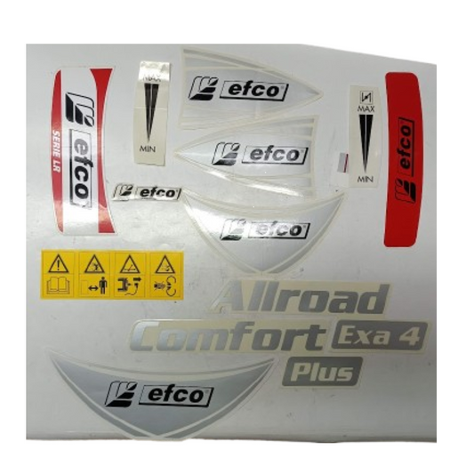 Serie etichette rasaerba Efco