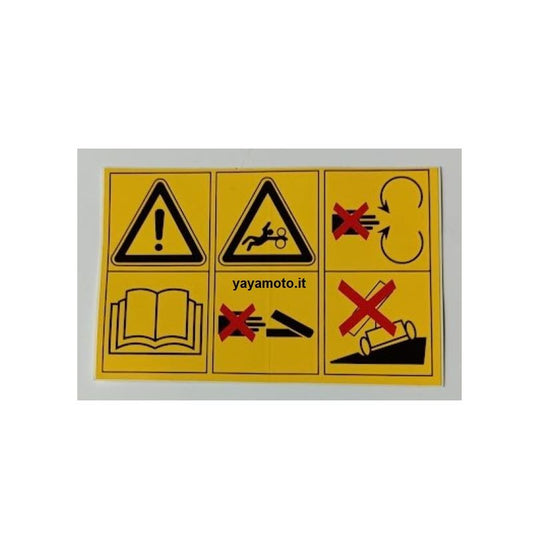 Targhetta etichetta sicurezza motocarriola
