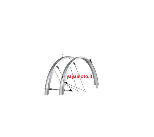 Coppia parafanghi bici 28" / 35 mm Silver