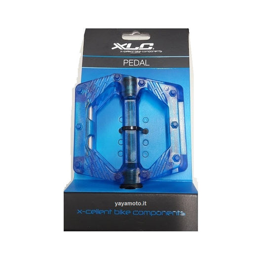 Pedali bicicletta MTB in policarbonato colore blu