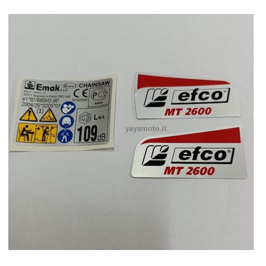 Serie etichette motosega Efco