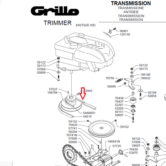 Cinghia Trimmer decespugliatore Grillo HWT 600
