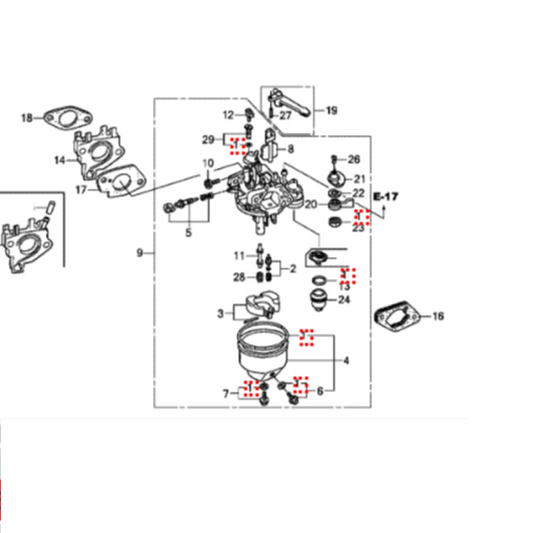 Serie guarnizioni carburatore Honda GX 270