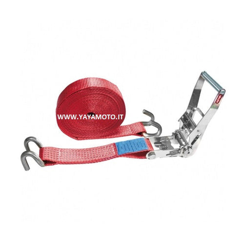 Cinghia con tenditore a cricchetto con ganci scostati
